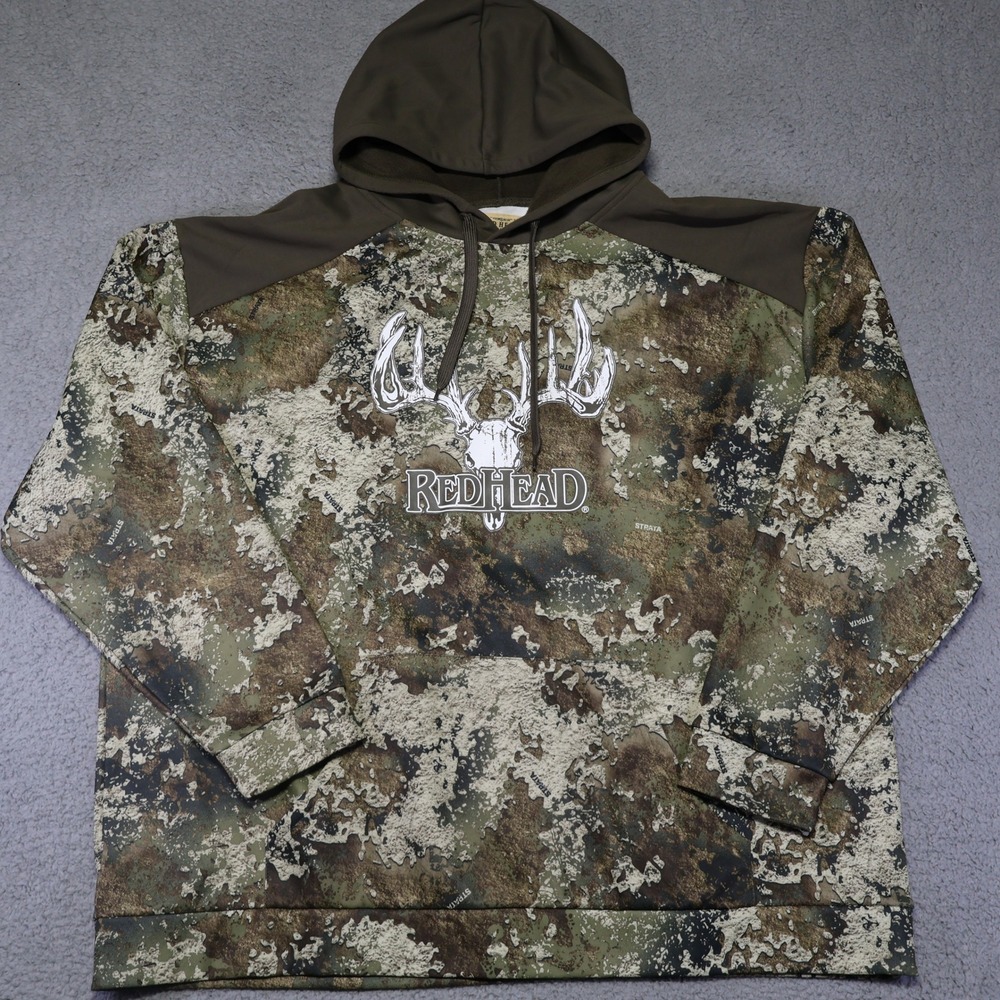 RedHead Mens Strata Camo Deer Skull Hoodie 3XL Bass Pro Shops 479R3373